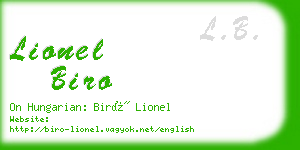 lionel biro business card